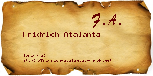 Fridrich Atalanta névjegykártya
